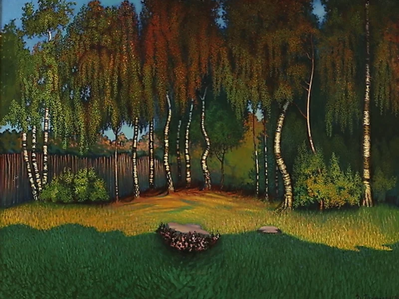 1878-Nabot Törnros - Paesaggio con betulle